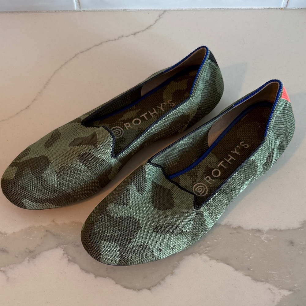 Rothy's Olive Camouflage Flats